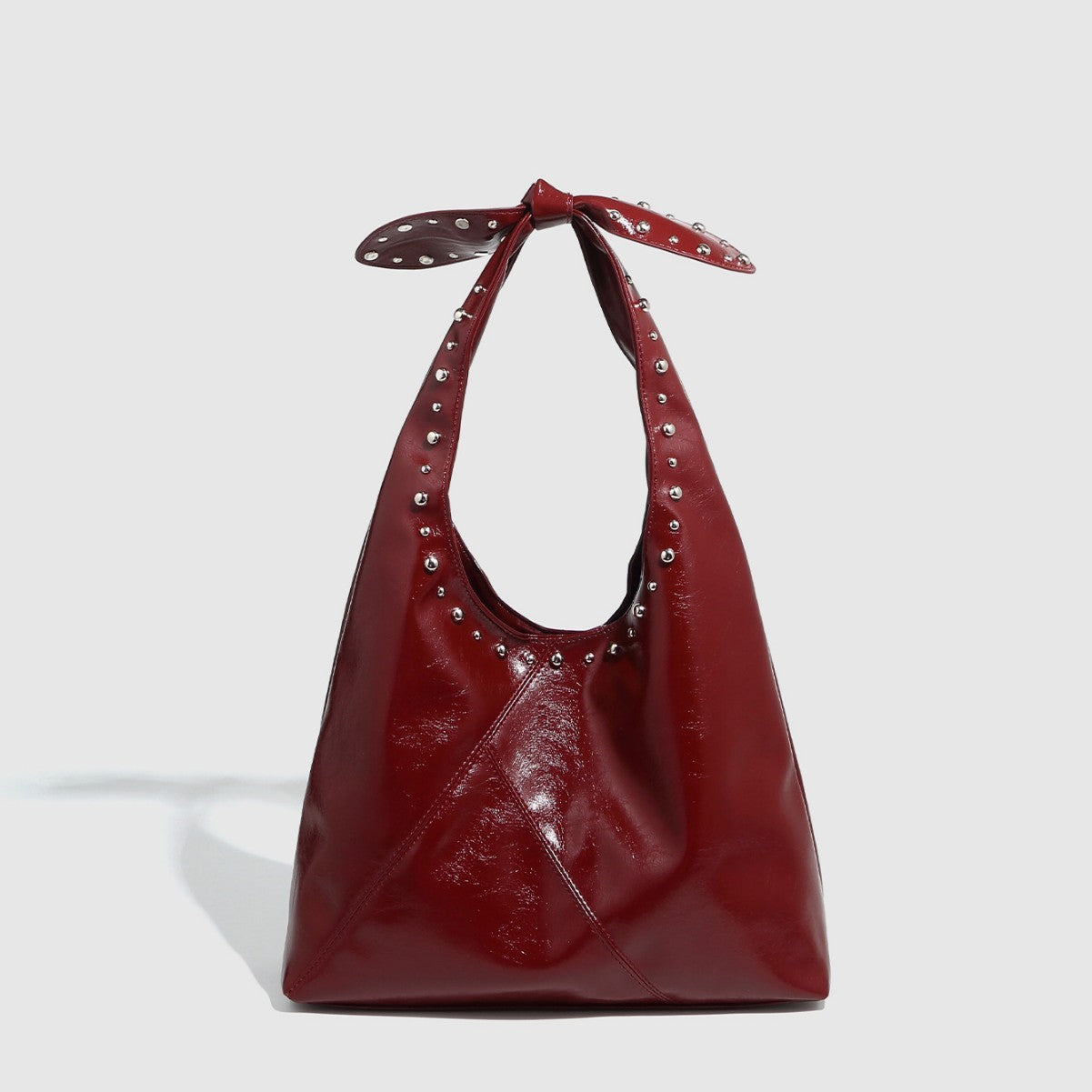 Tote Bag Rivet Bow Underarm Bag Women's Bucket Bag e-Multi Mart Zone