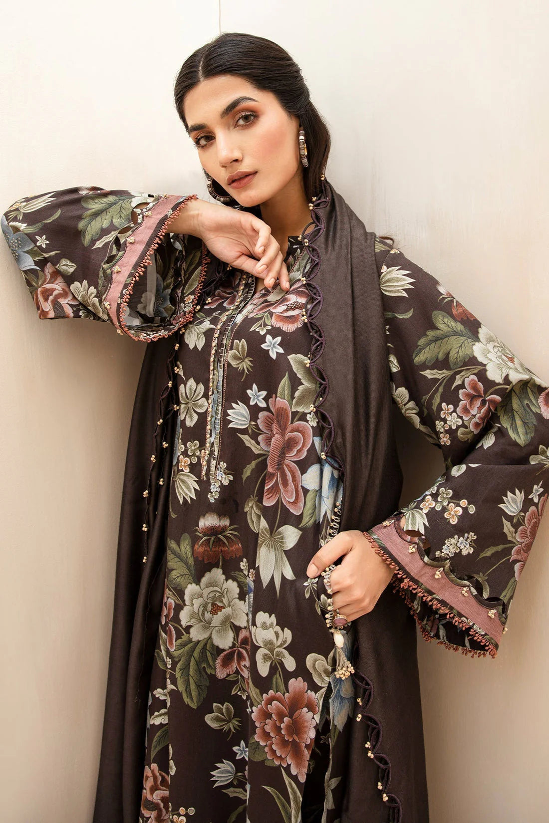 BAROQUE - 3PC Lawn Printed Shirt With Voile Printed Dupatta-1510 e-Multi Mart Zone