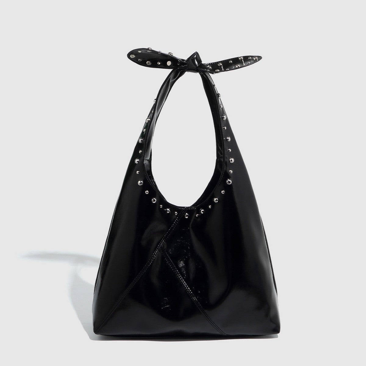 Tote Bag Rivet Bow Underarm Bag Women's Bucket Bag e-Multi Mart Zone