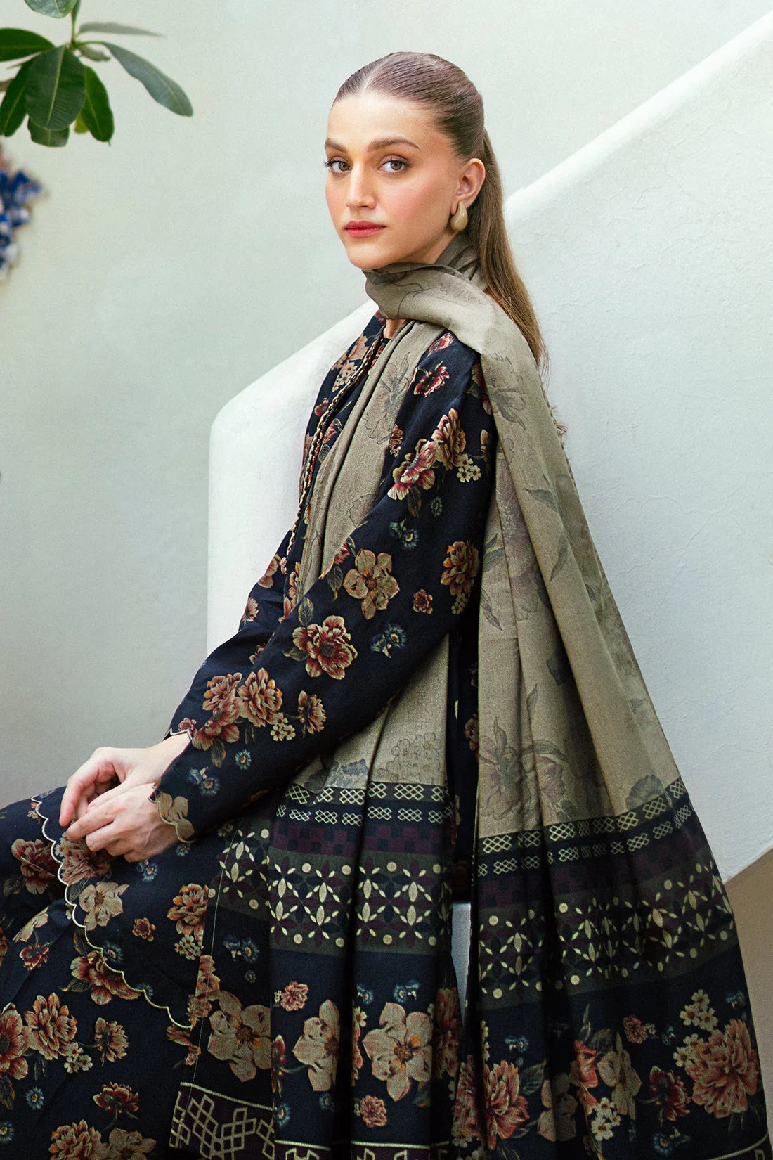 BAROQUE - 3PC Lawn Printed Shirt With Voile Printed Dupatta-1514 e-Multi Mart Zone