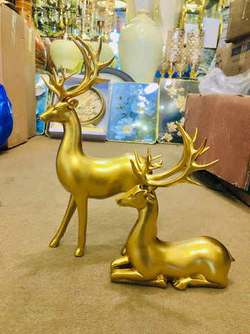 Luxury Golden Deer Statue Set – Elegant Home & Office Décor e-Multi Mart Zone