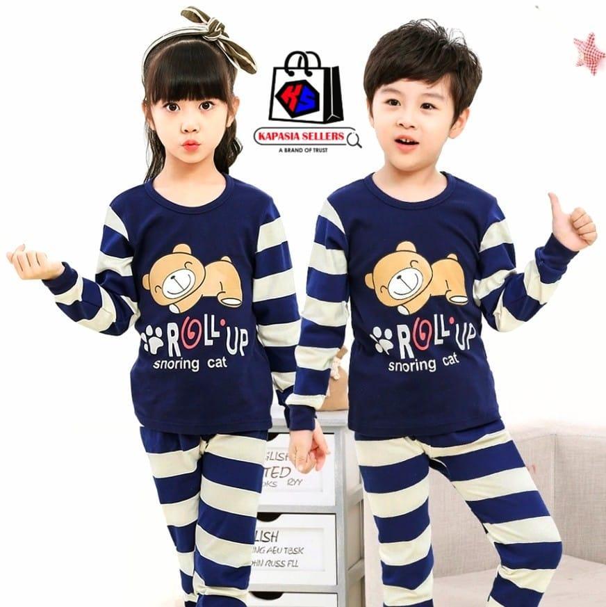 Cotton Jersey Printed Night Suit for Boys & Girls - 2 Pcs Set e-Multi Mart Zone