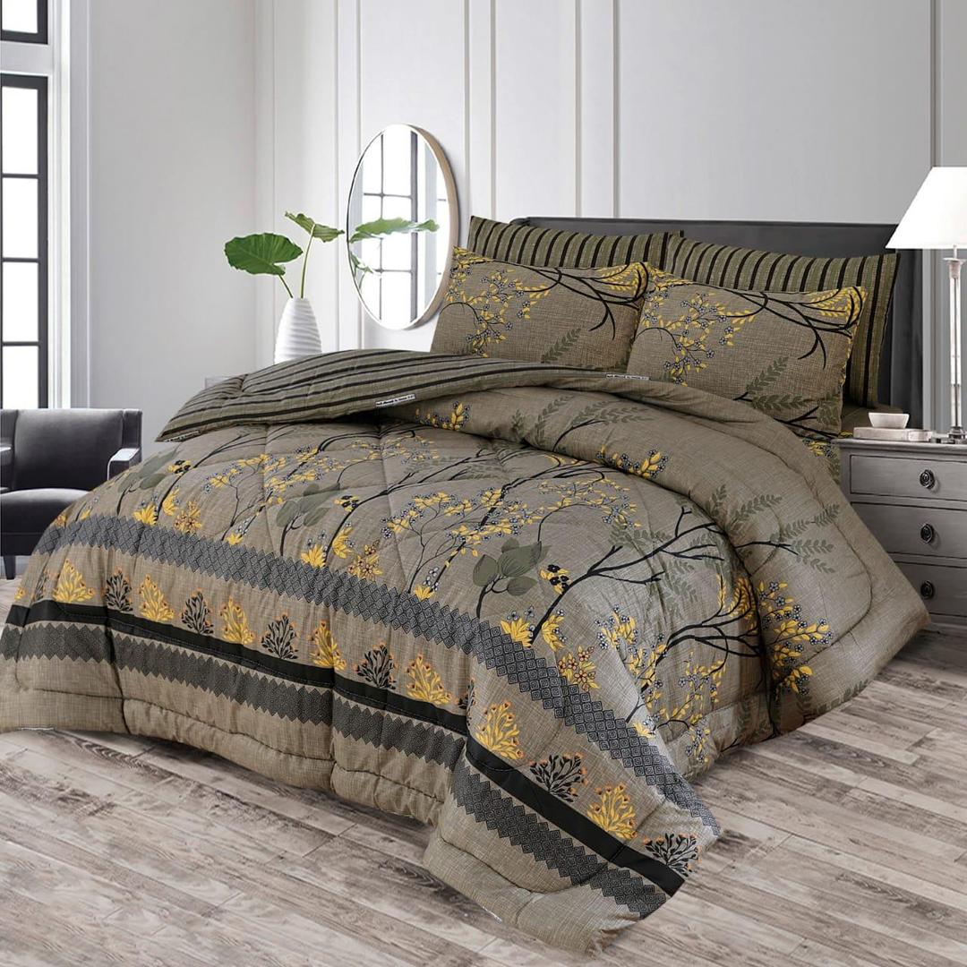 7 Pcs Cotton Printed Comforter Set e-Multi Mart Zone