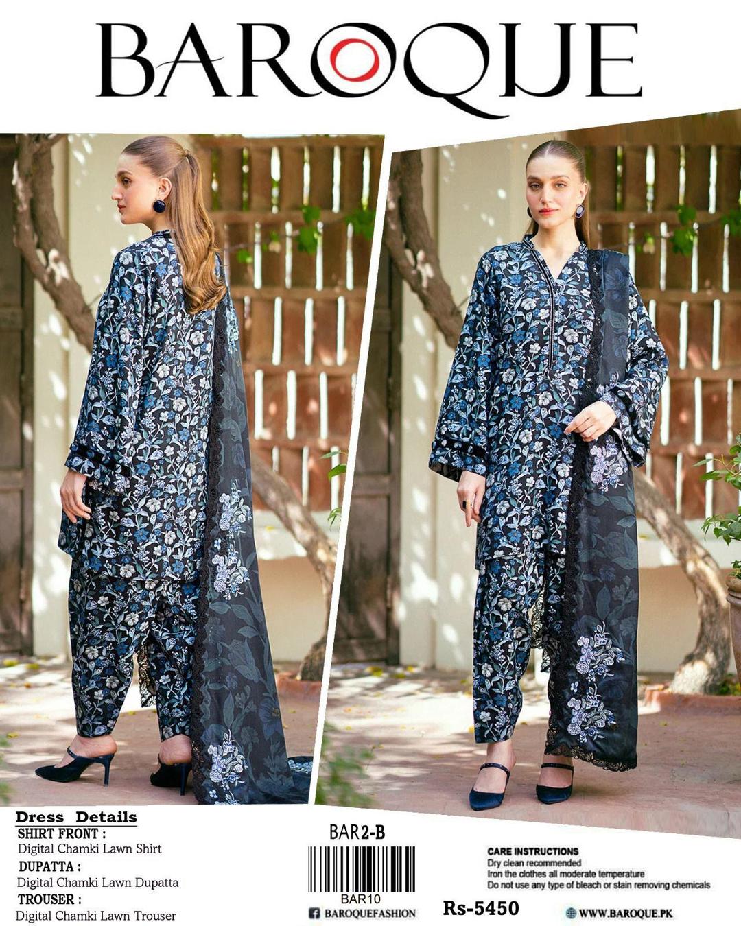 3 Pcs Women's Unstitched Lawn Digital Print Suit e-Multi Mart Zone