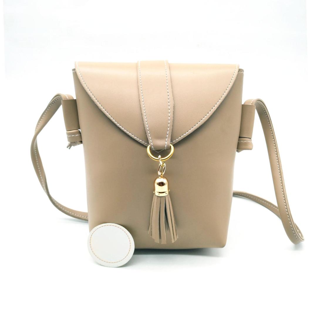 Women's PU Leather Plain Shoulder Bag e-Multi Mart Zone