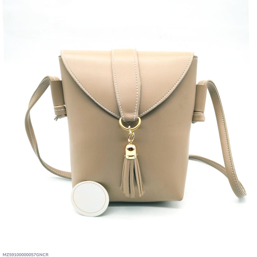 Women's PU Leather Plain Shoulder Bag e-Multi Mart Zone