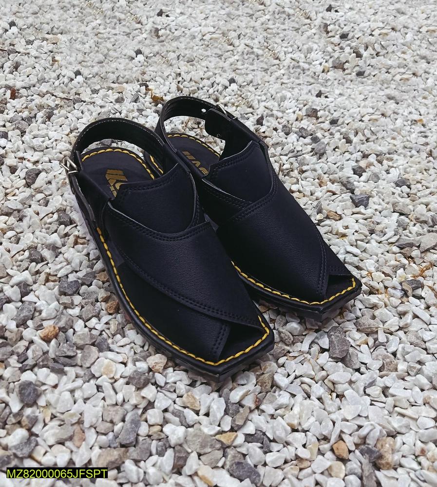 Jafspot -Men's Handmade new Peshawari Chappal, JF017, Black e-Multi Mart Zone