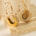 Plain Gold Plated Zircon Earrings e-Multi Mart Zone