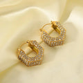 Plain Gold Plated Zircon Earrings e-Multi Mart Zone