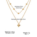 Double-layer Heart Pendant Fine Chain Necklace For Women Multilayer Gold Color Metal Necklaces Fashion Jewelry Accessories e-Multi Mart Zone