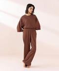 Women's Sleepwear Brown  Panelled Pull-On Trousers Paneled Pull-On Trousers e-Multi Mart Zone