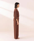 Women's Sleepwear Brown  Panelled Pull-On Trousers Paneled Pull-On Trousers e-Multi Mart Zone