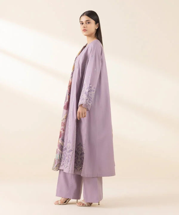 3 Piece - Embroidered Lawn Suit - Special Eid Collections (Shirt, Trouser & Dupatta) e-Multi Mart Zone