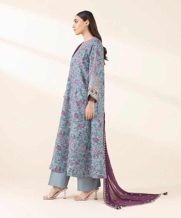 3 Piece - Embroidered Lawn Suit e-Multi Mart Zone