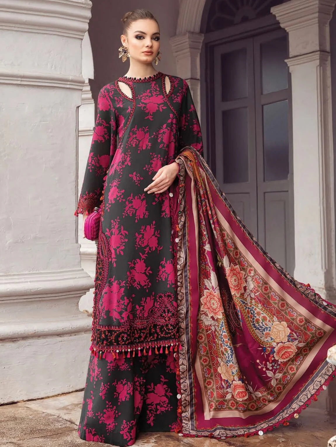 LAWN 3PC Printed Shirt With Printed Dupatta And Trouser-779 e-Multi Mart Zone